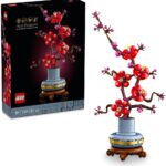 ليجو مجموعة زهور البرقوق للبالغين من ايكونز بوتانيكالز - زهور صناعية للاستخدام الداخلي بما في ذلك وعاء زهور قابل للبناء - قطعة عرض ديكور للمنزل والمكتب - هدية مجموعة نباتية للنساء والرجال - 10369