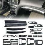 FZJDSD 3D Carbon Fiber Pattern Interior DIY Trim Decals Compatible with Infiniti G25 G37 2007 2008 2009 2010 2011 2012 2013 Available On 4 Doors Models Only