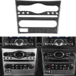 NVCNX Real Carbon Fiber Compatible with Infiniti G35 G37 G25 Q60 Q40 2007-2015 X S Sedan Coupe Convertible Car Accessories Interior Trim Dash CD AC Control Panel Cover Black - B