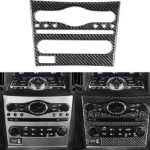 NVCNX Real Carbon Fiber Compatible with Infiniti G35 G37 G25 Q60 Q40 2007-2015 X S Sedan Coupe Convertible Car Accessories Interior Trim Dash CD AC Control Panel Cover Black - B