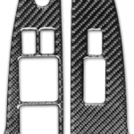 NVCNX Real Carbon Fiber Compatible with Infiniti G37 G25 Q60 Q40 X S Convertible 2008-2015 2009 2010 2011 2012 2013 2014 Car Accessories Interior Trim Door Side Window Lift Switch Panel Cover Black -A