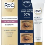 RoC Retinol Correxion Eye Cream Mini for Dark Circles & Puffiness, Daily Wrinkle Cream, Anti Aging Line Smoothing Skin Care Treatment, .25 Ounces