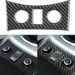 NVCNX Real Carbon Fiber Compatible with Infiniti G37 G25 Q60 Q40 X S 2011-2015 2012 2013 2014 Sedan Coupe Convertible Car Accessories Interior Trim Center Console Seat Heating Button Cover Black - A