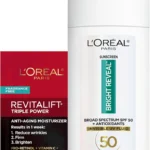 L'Oreal Paris Bright Reveal Broad Spectrum Daily SPF 50 UV Lotion, 1.7 fl oz + Moisturizer Sample