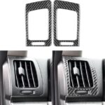 NVCNX Real Carbon Fiber Compatible with Infiniti G35 G37 G25 Q60 Q40 2007-2015 X S Sedan Coupe Convertible Car Accessories Interior Trim Dash Sides Air Vent Outlet Frame Cover Black
