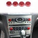 Center Console Air Conditioner Volume Knob Cover Compatible with Infiniti G37 2008-2013 G35 2007-08 G25 2011 2012 Q60 2014 2015, Switch Knob Ring Covers Decorative Accessories(red)