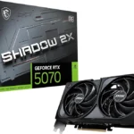 MSI Gaming RTX 5070 12G Shadow 2X OC Graphics Card (12GB GDDR7, 192-bit, Extreme Performance: 2557 MHz, DisplayPort x3 2.1a, HDMI 2.1b, NVIDIA Blackwell Architecture)