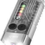 BORUIT V10 Small Powerful Flashlight with 365nm UV Black Light - Super Bright 1000LM, USB C Rechargeable Led Keychain Flash Light with Cob Side Light, Magnet