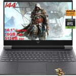 HP Victus 16 Gaming Laptop 16.1" FHD IPS 144Hz AMD 8-Core Zen 4 Ryzen 7 8845HS (Beats i7-12700H) 16GB RAM 512GB SSD GeForce RTX 4070 Graphic Backlit USB-C FHD Privacy Camera Win11 Black + HDMI Cable