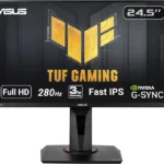 ASUS TUF Gaming VG259QM 24.5” Monitor, 1080P Full HD (1920 x 1080), Fast IPS, 280Hz, G-SYNC Compatible, Extreme Low Motion Blur Sync,1ms, DisplayHDR 400, Eye Care, DisplayPort HDMI BLACK