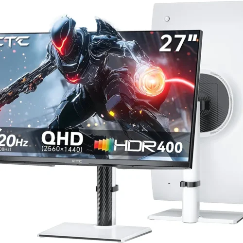 27 Inch White Gaming Monitor 300Hz/320Hz, QHD 1440P Fast IPS Computer Monitor with Adaptive FreeSync, HDR400, Height/Pivot/Swivel/Tilt Adjustable, DP&HDMI, H27E6