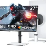 27 Inch White Gaming Monitor 300Hz/320Hz, QHD 1440P Fast IPS Computer Monitor with Adaptive FreeSync, HDR400, Height/Pivot/Swivel/Tilt Adjustable, DP&HDMI, H27E6
