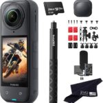 Insta360 X5 Motorcycle Bundle-8K Waterproof 360 Action Camera with 1/1.28" 48MP Sensors, 8K 360 HDR Video, 72MP, 4K Single-Lens |Bundle Includes Motorcycle Bundle, Selfie Stick, Lens Cap (256GB)
