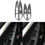 NVCNX Real Premium Carbon Fiber Compatible with Infiniti G35 X S 2007 2008 Sedan Car Accessories Interior Trim Door Side Window Lift Switch Panel Cover Sticker Decal Black - A