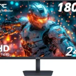 24" Gaming Monitor 180Hz 144hz Monitor QHD(2560x1440p) l Up to 1MS | Fast IPS Monitor |122% SRGB | 2X DP & 2X HDM| Tilt Xbox PS5 Switch|100×100mm VESA Compatible
