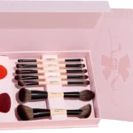 Jessup Makeup Brushes Set with Makeup Sponge, 7pcs Double Sided Makeup Brushes for Foundation Concealer Blush Eyeshadow Contour Bronzer Powder Blending Eyebrow Eyeliner with Gift Box, T506