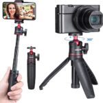 ULANZI MT-08 Extension Pole Tripod, Mini Selfie Stick Tripod Stand Handle Grip for Webcam iPhone 11 Pro Max Samsung Smartphone Canon G7X Mark III Sony ZV-1 RX100 VII A6400 A6600 Cameras Vlogging