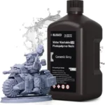 ELEGOO Water Washable 3D Printer Resin 2.0, 405nm UV-Curing 3D Resin with Lower Viscosity, Higher Toughness, Compatible with Saturn Mars Jupiter MSLA DLP LCD 3D Printers, Ceramic Grey 2000g