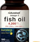 Omega 3 Fish Oil 4,200mg, 180 Burpless Softgels, Highly Purified EPA 1,200mg & DHA 900mg | Lemon Flavored | Premium Wild Caught Fish from Deep Sea – Heart & Brain Support – Mercury Free & Non-GMO