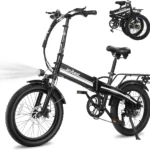 Electric Bike for Adults Peak 1200W,55Miles 28Mph Top Speed, 20" Fat Tire Folding Electric Bicycle, 48V 10.4Ah Removable Battery Ebike with 35 Speed and Front Suspension,Speedy