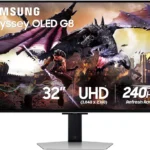 SAMSUNG 32" Odyssey OLED G8 (G80SD) Series 4K UHD Smart Gaming Monitor w QD-OLED, 240Hz 0.03ms, G-Sync Compatible, Glare-Free Display, Sleek Metal Design, LS32DG800SNXZA, 2024, 3 Yr Warranty
