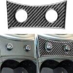 NVCNX Real Carbon Fiber Compatible with Infiniti G37 G25 Q60 Q40 X S 2011-2015 2012 2013 2014 Sedan Coupe Car Accessories Interior Trim Center Console Seat Heating Button Cover Black - B