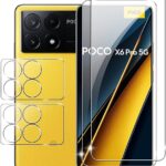 for Xiaomi Poco X6 Pro 5G Screen Protector with Camera Lens Protector, 9H Hardness Anti-Scratch Tempered Glass flim, Case Friendly, Anti-Fingerprint,Anti-Scratch (2+2 PACK)