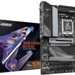 GIGABYTE X670 AORUS Elite AX (AM5/ LGA 1718/ AMD/ X670/ ATX/ 5 Year Warranty/ DDR5/ Quad M.2/ PCIe 5.0/ USB 3.2 Gen2X2 Type-C/AMD WiFi 6E/ 2.5GbE LAN/Q-Flash Plus/M.2 EZ-Latch/Gaming Motherboard)
