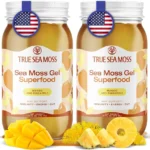 TrueSeaMoss Sea Moss Gel – Made in USA – Wildcrafted Seamoss, Fresh Fruits & Sea Vegetables – Mango/Pineapple, Pack of 2 (Labels may Vary)