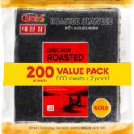 Daechun(Choi's1) Roasted Seaweed, GIM (100+100 Full Sheets), Value Pack, Resealable, Gold Grade, Product of Korea