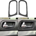 NVCNX Real Carbon Fiber Compatible with Infiniti G35 G37 G25 Q60 Q40 2007-2015 2008 2009 2010 2011 2012 2013 2014 X S Coupe Car Accessories Interior Trim Door Inner Frame Black - B