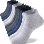 Ankle Socks for Men Women, 6 Pairs Bamboo Rayon Breathable Sports Low Cut Thin, Multicolor Size 6-8 9-11 12-14