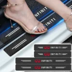 4PCS Carbon Fiber Auto Door Threshold Waterproof Sticker For Infiniti Q50 Q70 QX70 FX35 Q30 G37 QX60 G35 Q60 QX50 QX80 QX30 JX35