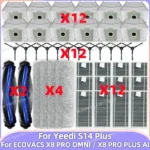 Fit For ( 에코백스 ECOVACS X8 PRO OMNI / X8 PRO PLUS AI, Yeedi S14 Plus) Parts Main Roller Side Brush Filter Mop Cloth Dust Bag