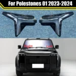 الجبهة سيارة واقية عدسة المصباح الأمامي غطاء كشافات الظل قذيفة السيارات شفافة ضوء الإسكان مصباح ل Polestones 01 2023 2024