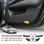 For Infiniti G25 G37 2010 2011 2012 2013 2014 Anti-Kick Mat Suede Door Sticker Soil-Proof Kids Kick Pad Car Interior Protection