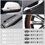 4PCS Car Door Handle 3D Sticker Tire Rear View Mirror Badge Decals For Infiniti Q50 FX35 Q30 G37 Q70 QX70 G35 Q60 QX50 QX60 QX80