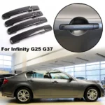 4 قطعة/المجموعة ل إنفينيتي G25 G37 2008 2009 2010 2012 2013 سيارة الخارجي مقبض الباب الأبواب السلطانية ألياف الكربون الملمس غطاء الكسوة