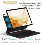 Magic Keyboard case For Samsung Galaxy Tab S9FE 10.9"S7 S8 S9 S10 Plus FE 11"12.4Portuguese Russian Spanish Magic Keyboard Cover