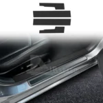 Threshold Protection Stickers Trim Black Leather for Infiniti G25 G37 2010-2014