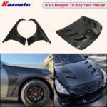 For Infiniti G37 4-Door Vent Carbon Fiber Front Fender and Front Hood Bonnet