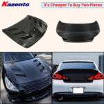 For Infiniti G37 4-Door Vent Carbon Fiber Front Fender and Front Hood Bonnet