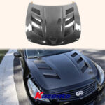 For Infiniti G37 4 Door (Sedan Only) KZ Style honeycomb Carbon Front Hood Bonnet
