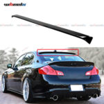 FOR 07-15 INFINITI G35 G37 SEDAN GLOSS BLACK JDM STYLE REAR ROOF WINDOW SPOILER