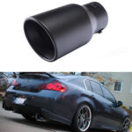 Black Exhaust Pipe Tip Rear Tail Throat Muffler Stainless For Infiniti G37 G35