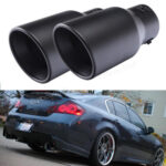 2PCS Black Exhaust Pipe Tip Rear Tail Throat Muffler Stainless For Infiniti G37