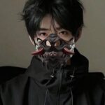 الجديدقناع وحيد القرن الأسود والغامض مناسب للأعياد والحفلات والكوسبلاي والطراز الشارعي، مصنوع من بلاستيك ABS للاستخدام على مدار العام