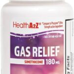 HealthA2Z® Gas Relief Simethicone 180mg | Relieves from Stomach Discomfort and Gas | Anti Flatulence | Relieves Gas Fast (60 Count (Pack of 1))