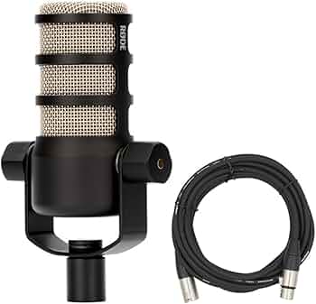 Rode PodMic Dynamic Podcasting Microphone Bundled with 20ft XLR Microphone Cable + Cleaning Cloth (3 Items)