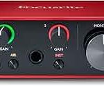Focusrite Scarlett Solo 3rd Gen USB Audio Interface for Guitarists, Vocalists, Podcasters or Producers to record and playback studio quality sound